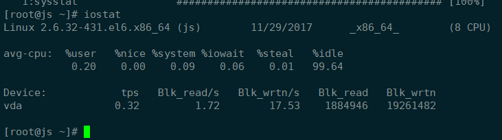 centos服务器使用iostat命令