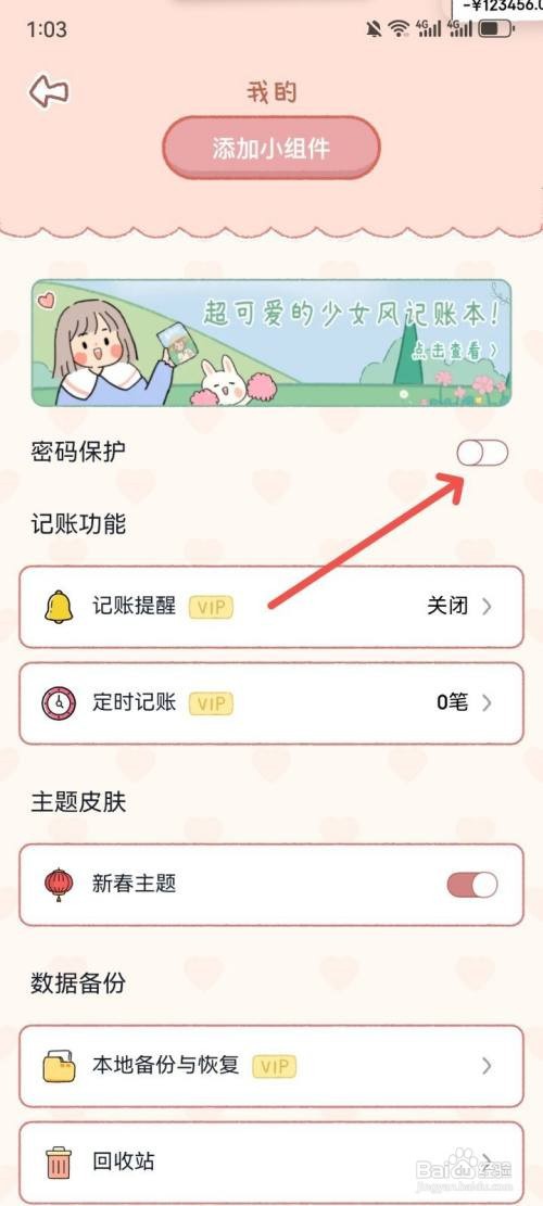 恋恋记账设置保护密码的攻略