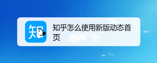 知乎怎么使用新版动态首页