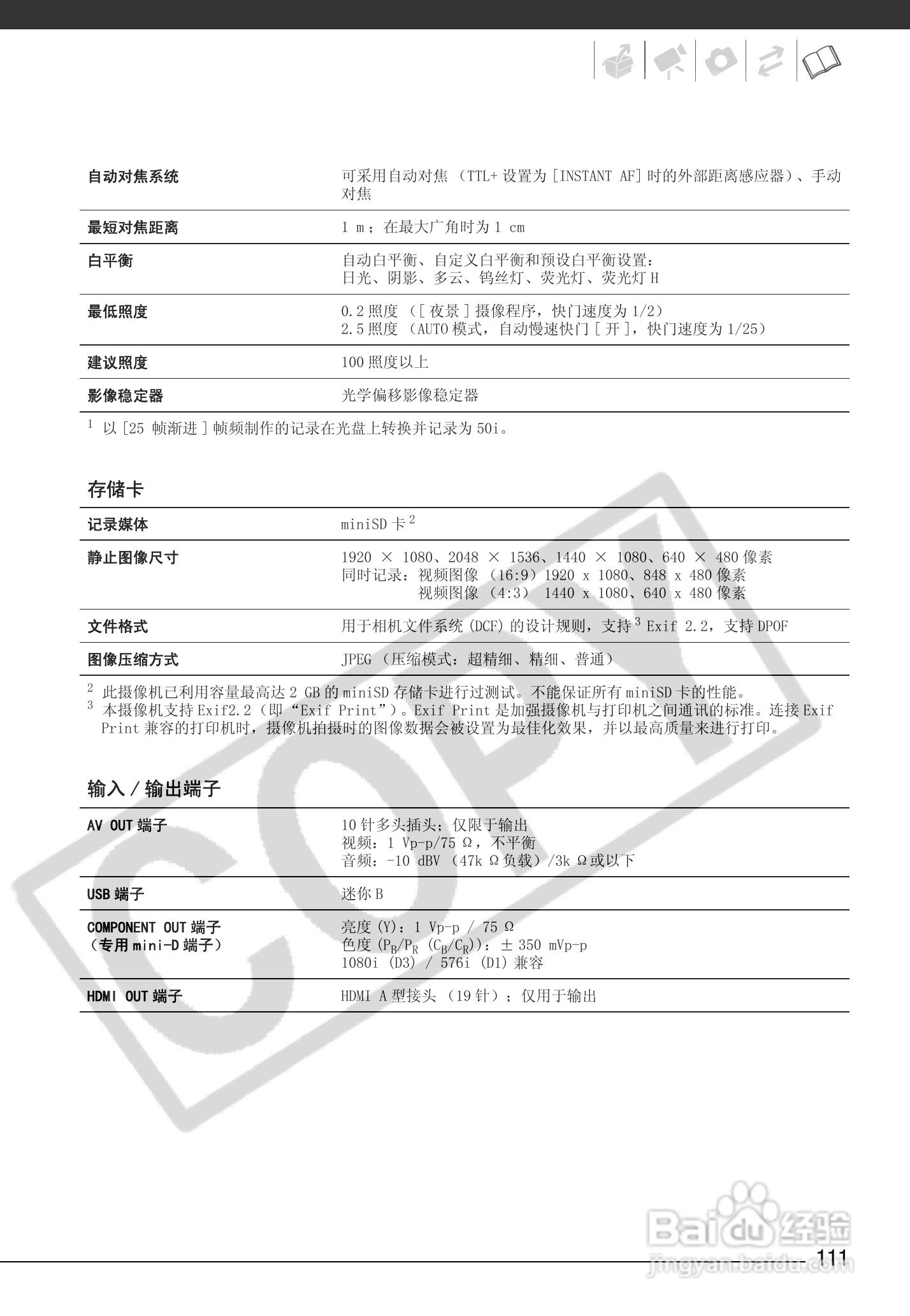 佳能HR10数码摄像机使用说明书:[12]