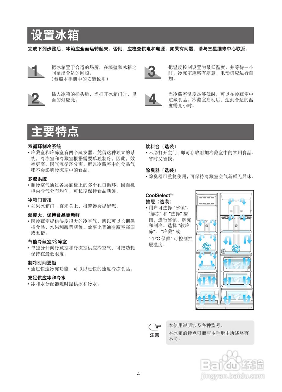 三星RS21KJSH电冰箱使用说明书:[1]