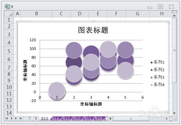 EXCEL怎么让气泡图的图表布局显示布局7效果