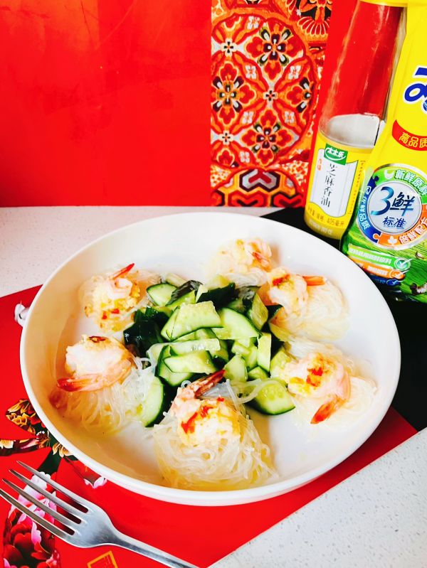 黄瓜粉丝蒜蓉虾