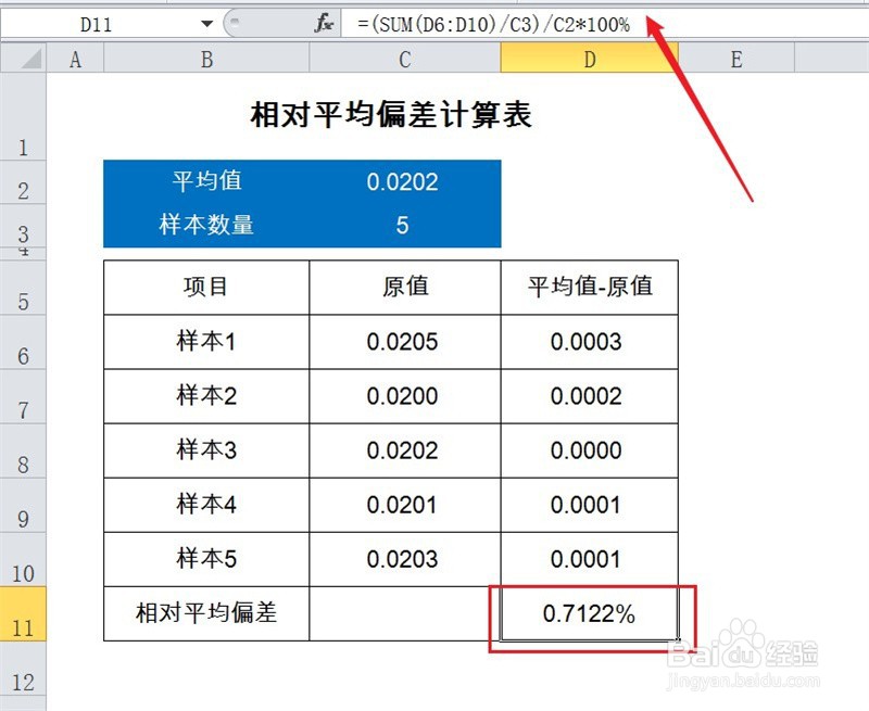 相对平均偏差怎么算的