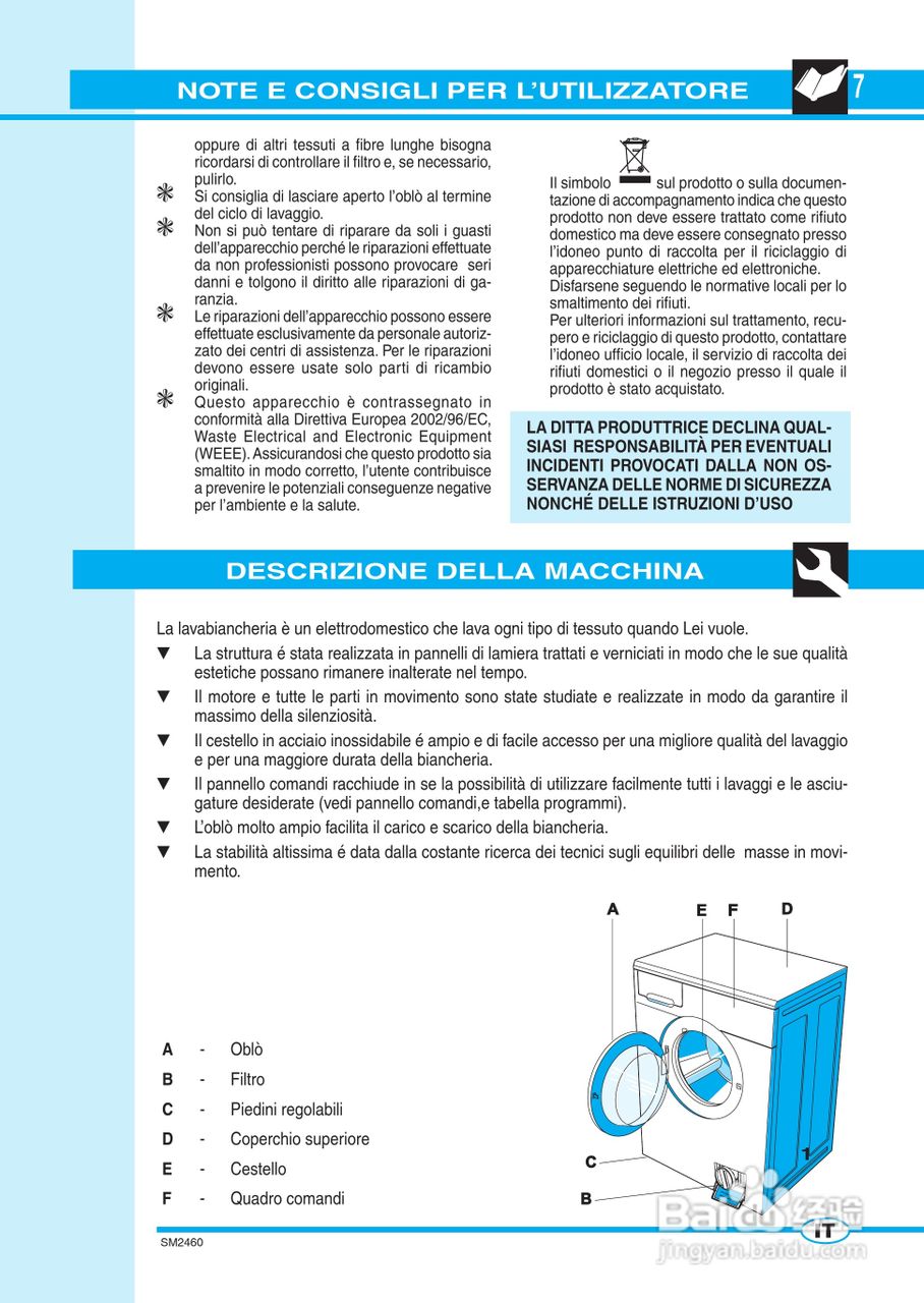 意大利Nardi LVASE型嵌入式洗衣干衣机说明书:[1]