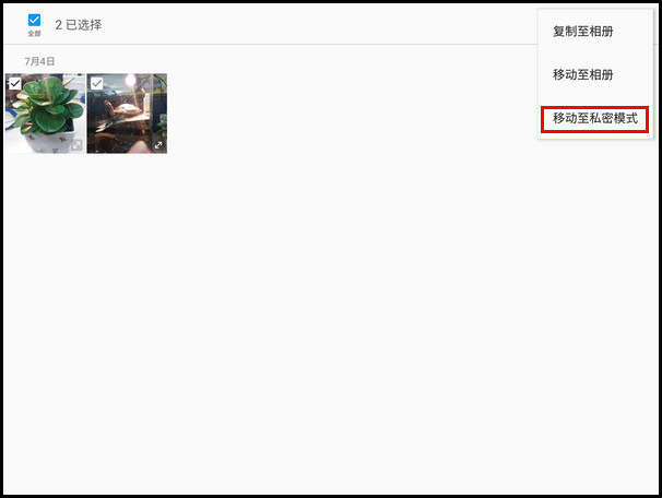 Samsung Galaxy Tab S2 SM-T719C(6.0.1)如何移动照片到私密模式?