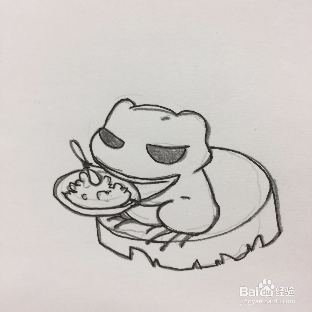 手绘一只旅行青蛙的方法