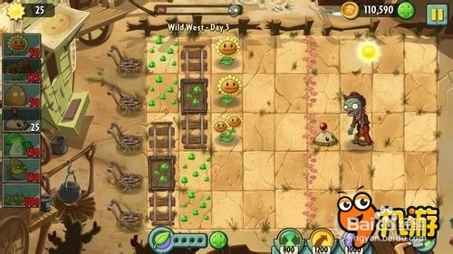 【图文】安卓ios《植物大战僵尸2》狂野西部第三