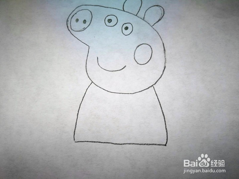 猪年画小猪——小猪佩奇的简笔画画法