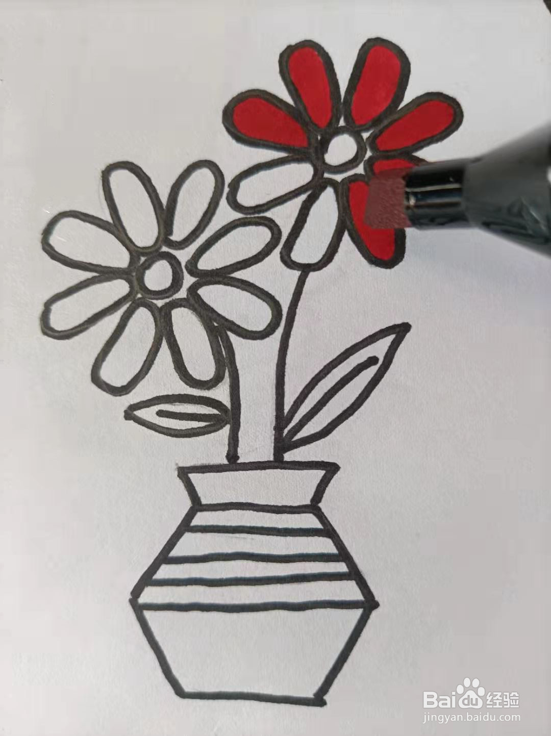 插花的手账图案怎么画