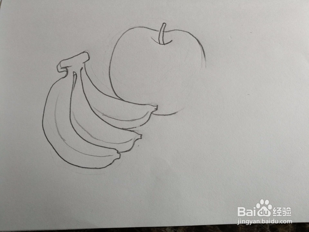 苹果香蕉的简笔画画法