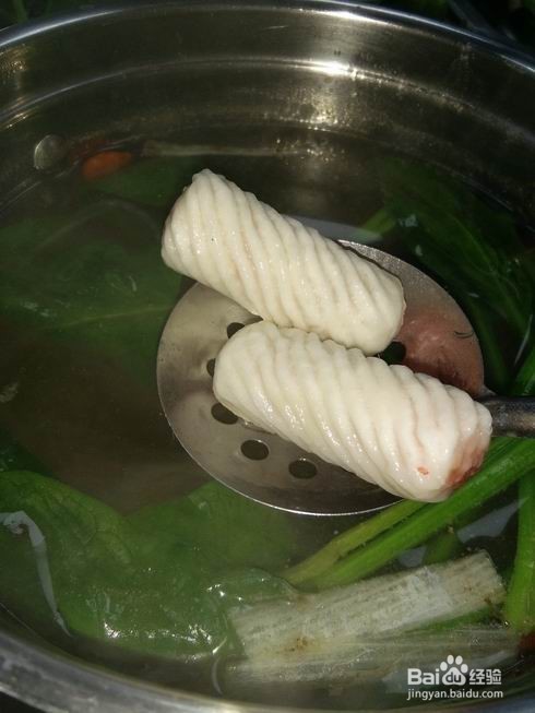 鱼肉卷菠菜豆芽干拌粉丝