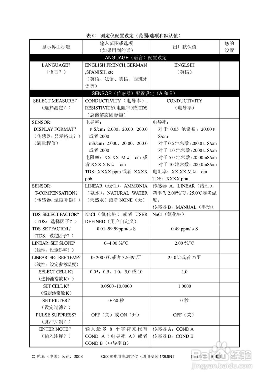 HACH C53型电导率测定仪操作手册:[7]