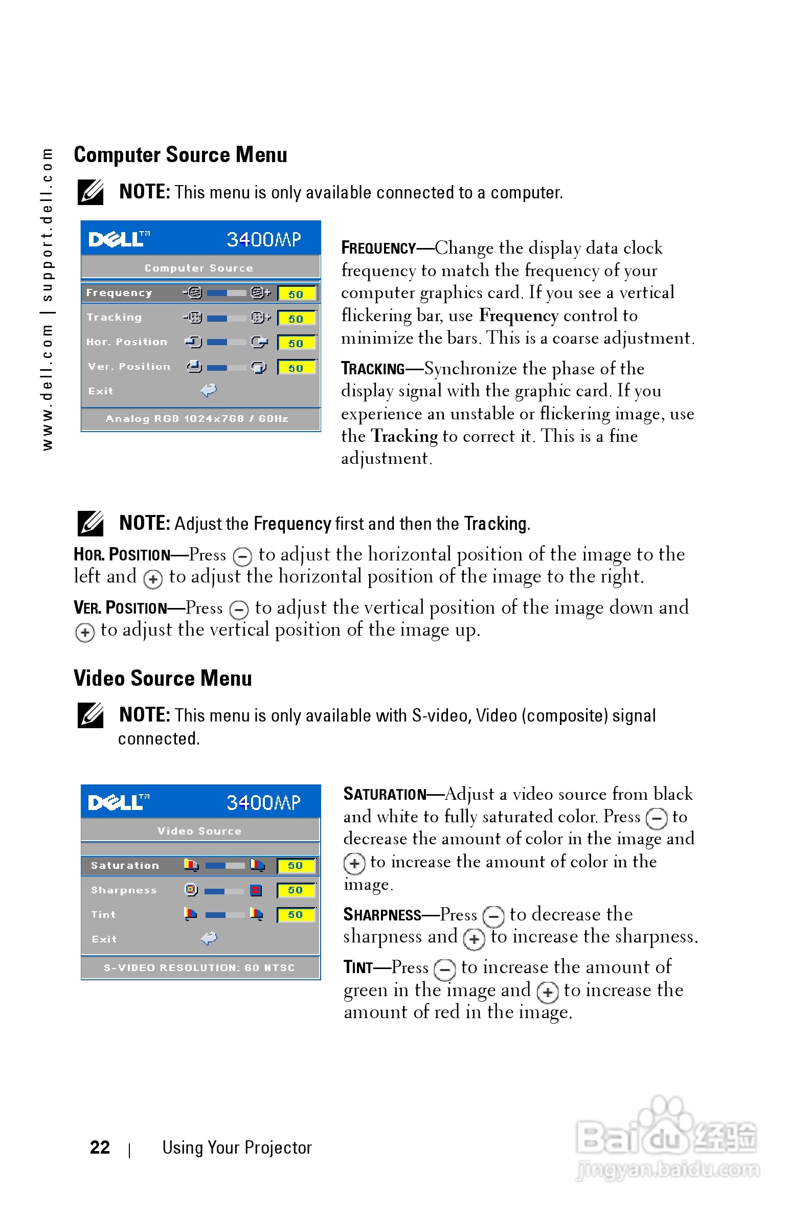 DELL Dell 3400MP Projecto投影机说明书:[3]