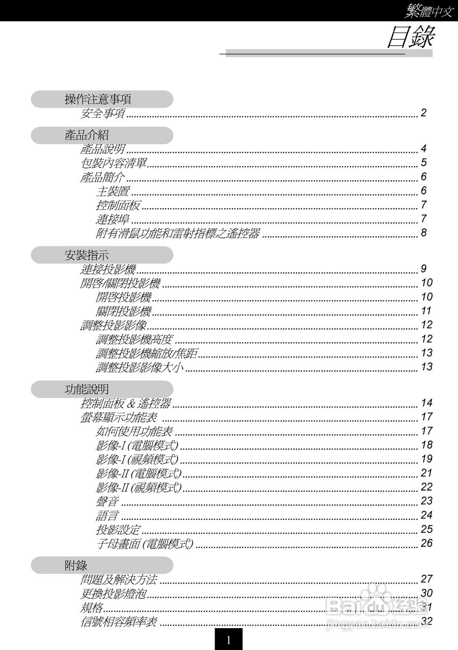 Optoma奥图码 EP737投影机说明书:[1]