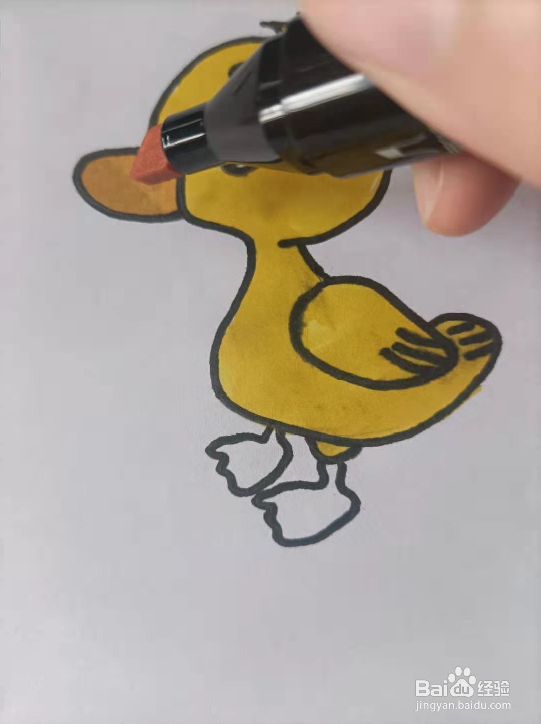 小黄鸭的简笔画怎么画?
