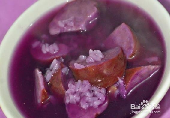 紫薯糯米粥的做法