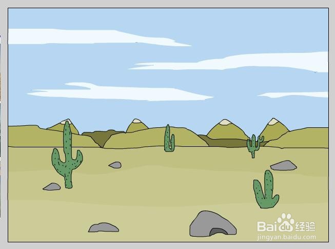 flash绘制一个荒野的场景