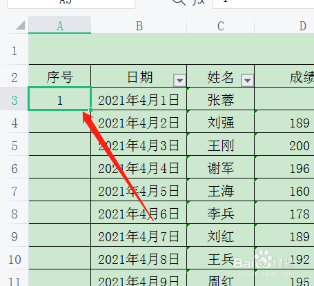 表格里的数字怎么自动排序