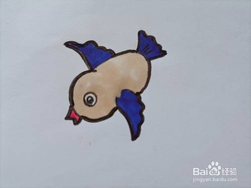 儿童简笔画 怎样画一只小鸟