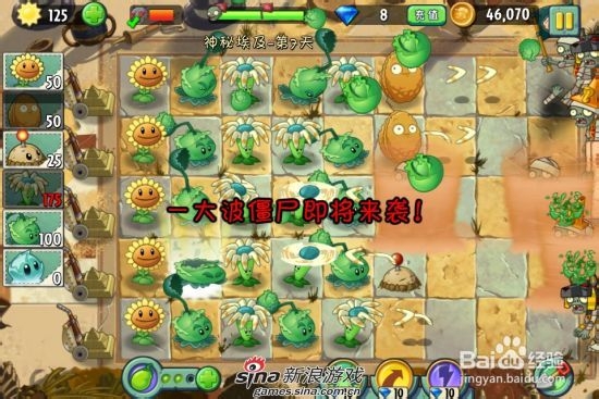 植物大战僵尸2中文版神秘埃及第七关：[1]一星