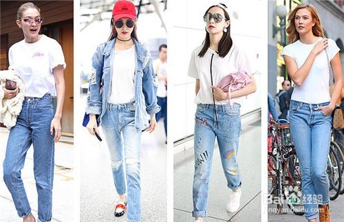 白T恤+蓝牛仔，宋茜唐嫣的简约美到爆！
