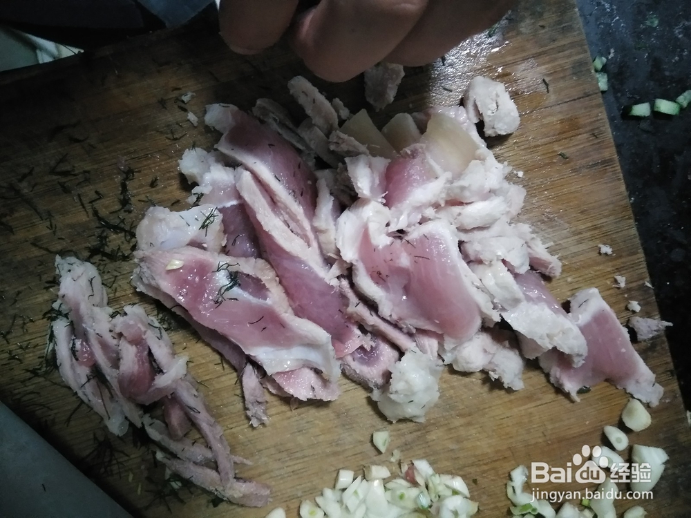 回锅肉切丁方式
