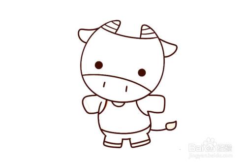 呆萌的小黄牛的简笔画