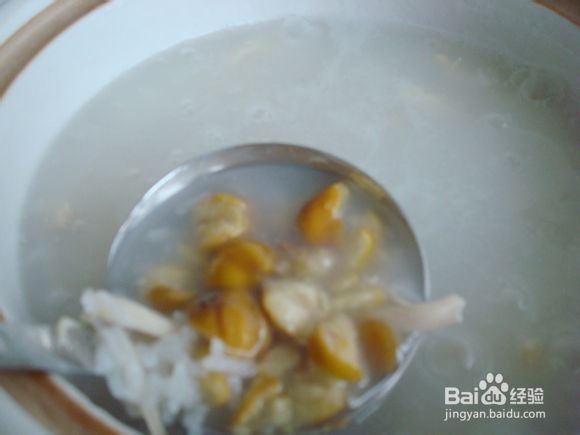 营养早餐粥------栗子鸡丝粥