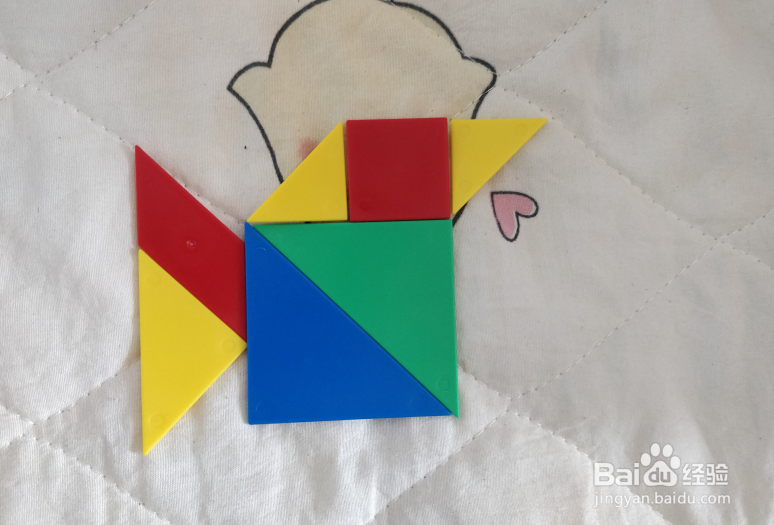 用七巧板智力拼图怎么拼一只矿灯？