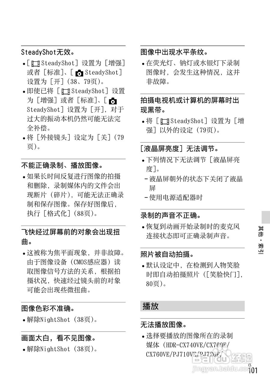 SONY索尼 HDR-CX760E CX760VE数码摄像机说明书:[11]