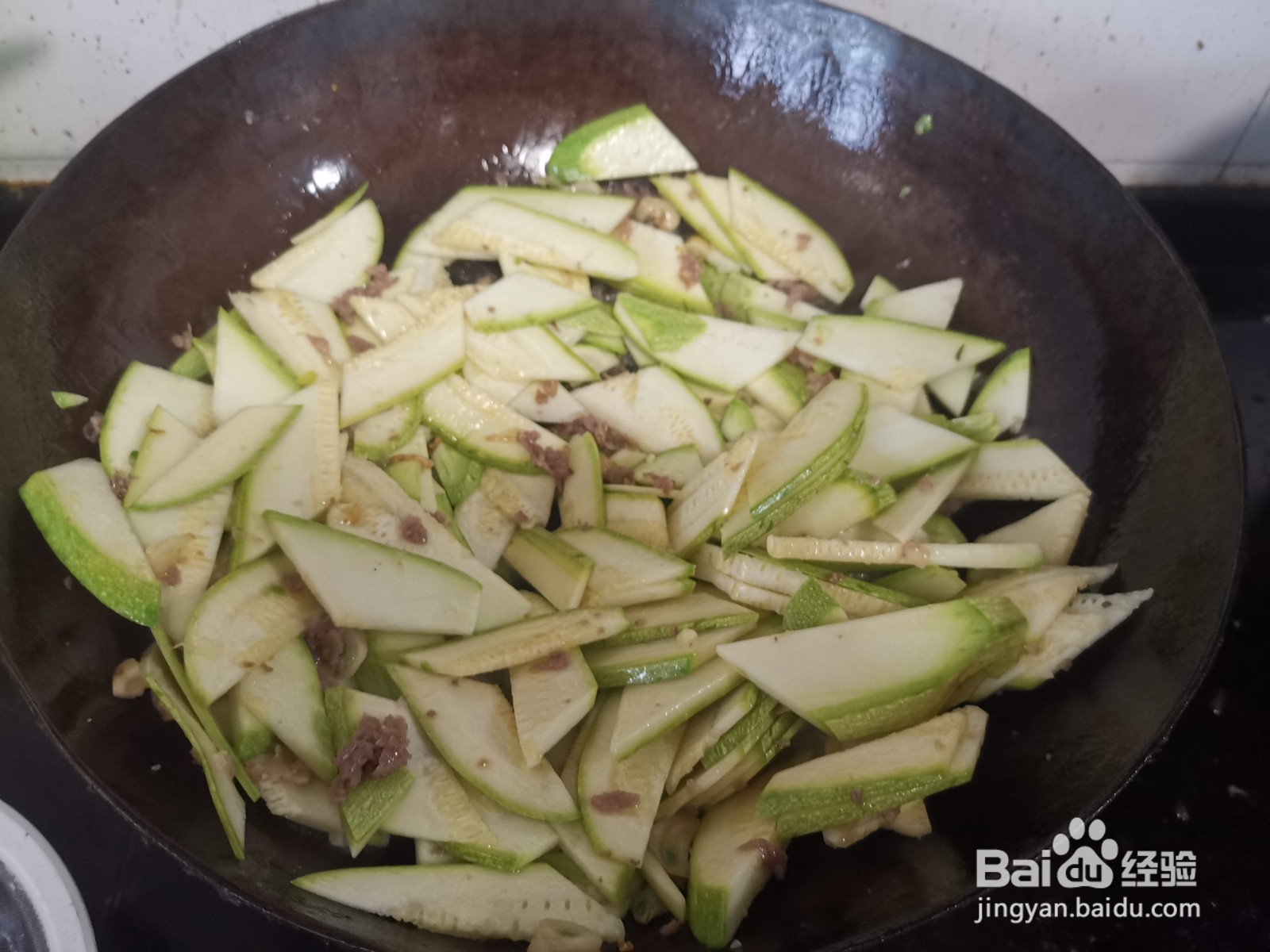 肉末蒜丁炒西葫芦
