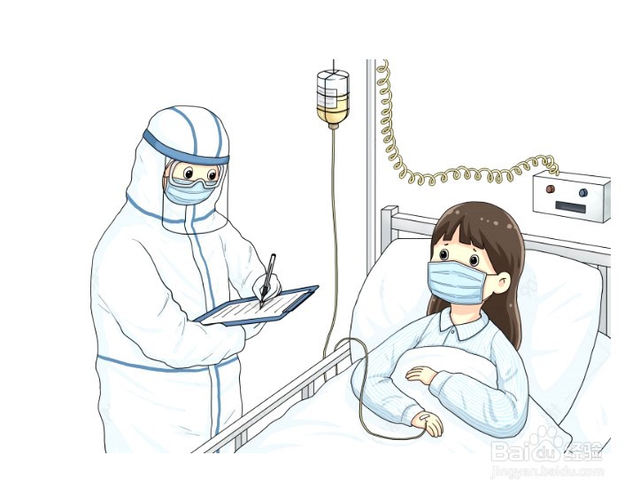 抗疫战斗中的医生照顾病人简笔画