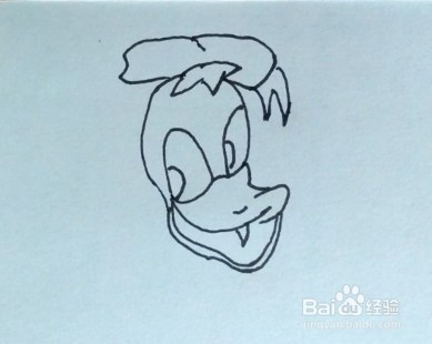 卡通简笔画:唐老鸭的画法、步骤
