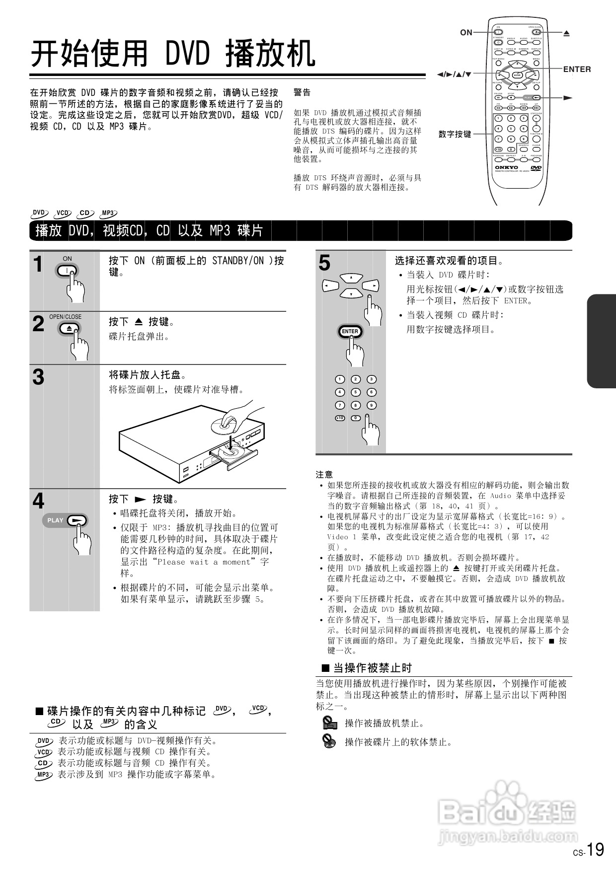 安桥DVD播放机DV-SP500型使用说明书:[1]