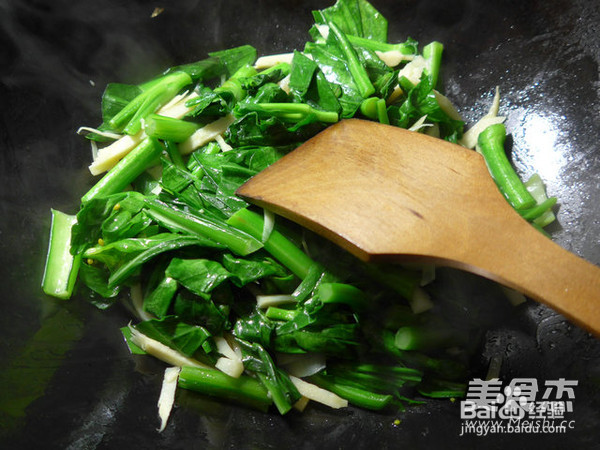 冬笋炒油菜蕻