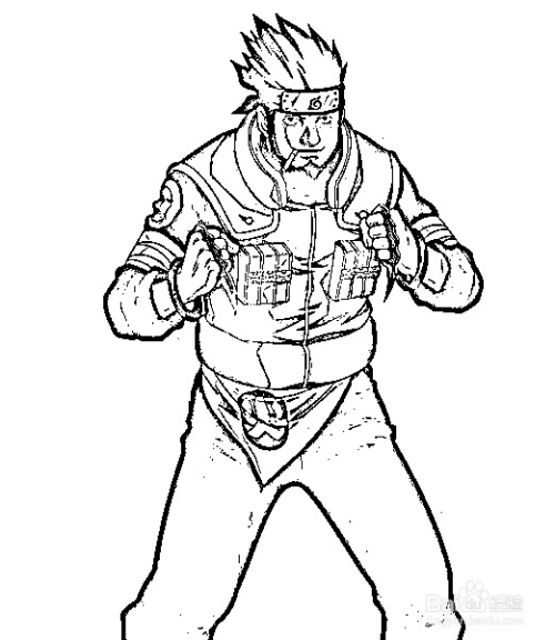 简笔画动漫人物火隐忍者秋道丁次的画法