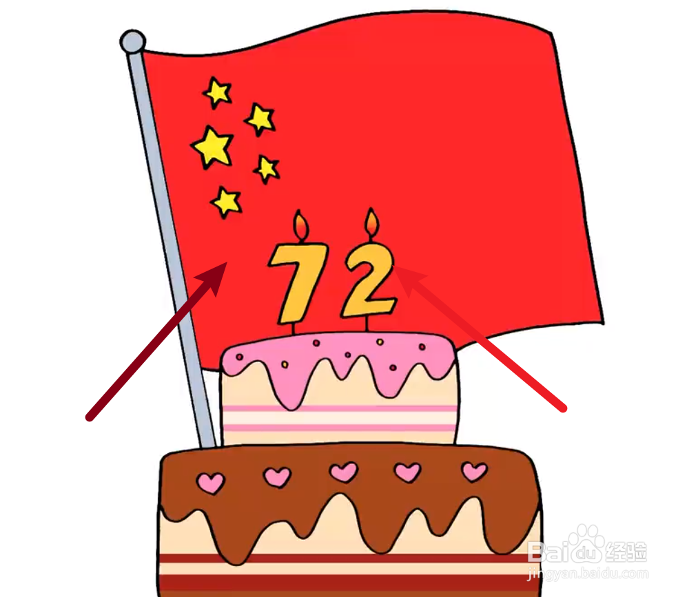 祖国72周年怎么画