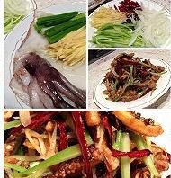 制作干煸鱿鱼
