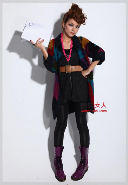 怎样搭配花样羊绒衫