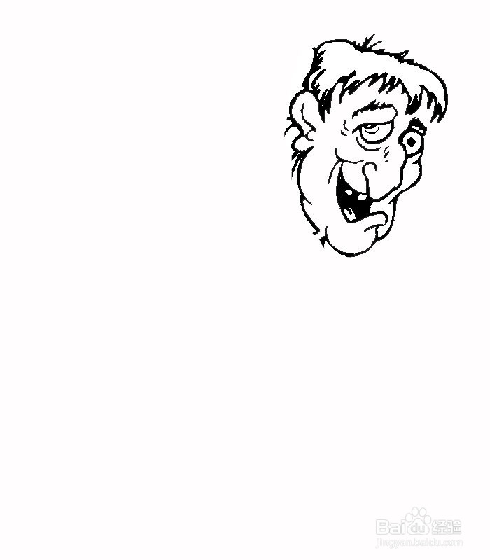 驼背的老妇人的简笔画