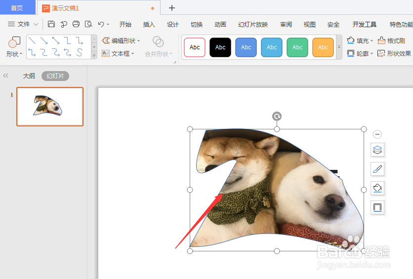 WPS幻灯片中怎样给形状填充图片