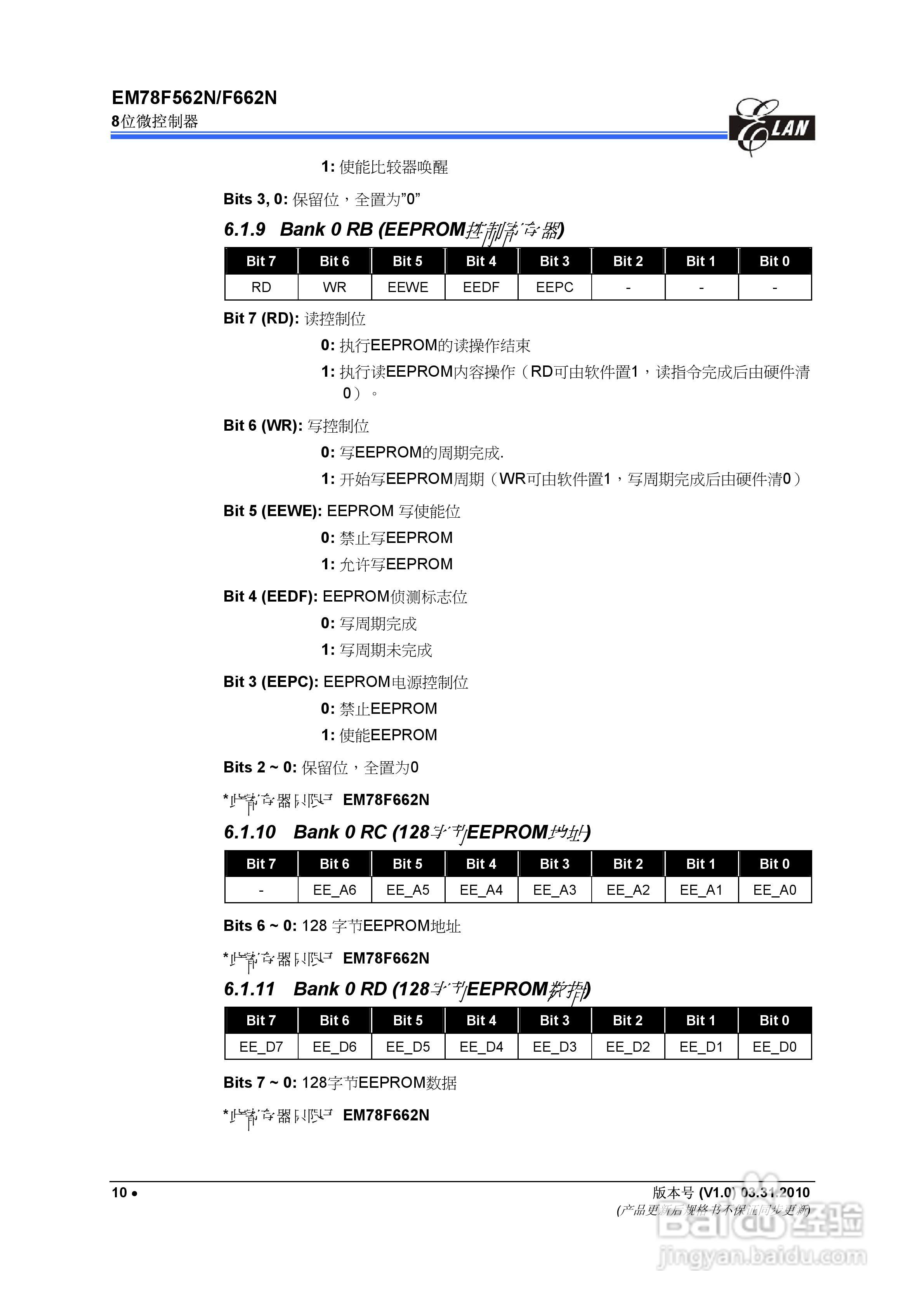 EM78F562N/F662N 8位微控制器说明书:[2]