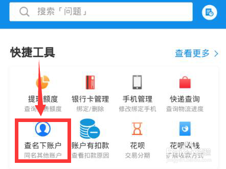 支付宝怎么查询名下账户