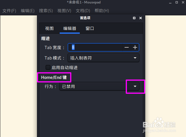 Kali文本编辑器如何启用Home和End键