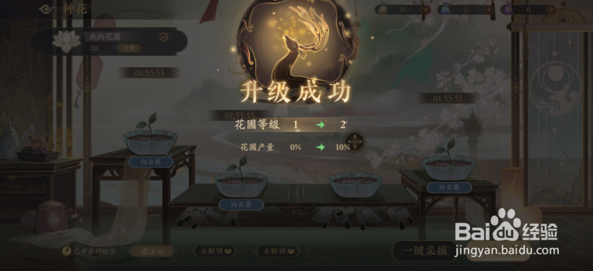 花亦山心之月怎么提升花圃等级