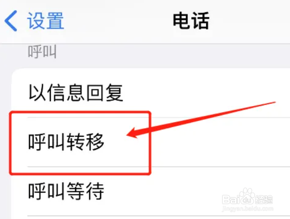 苹果手机呼叫转移怎么设置