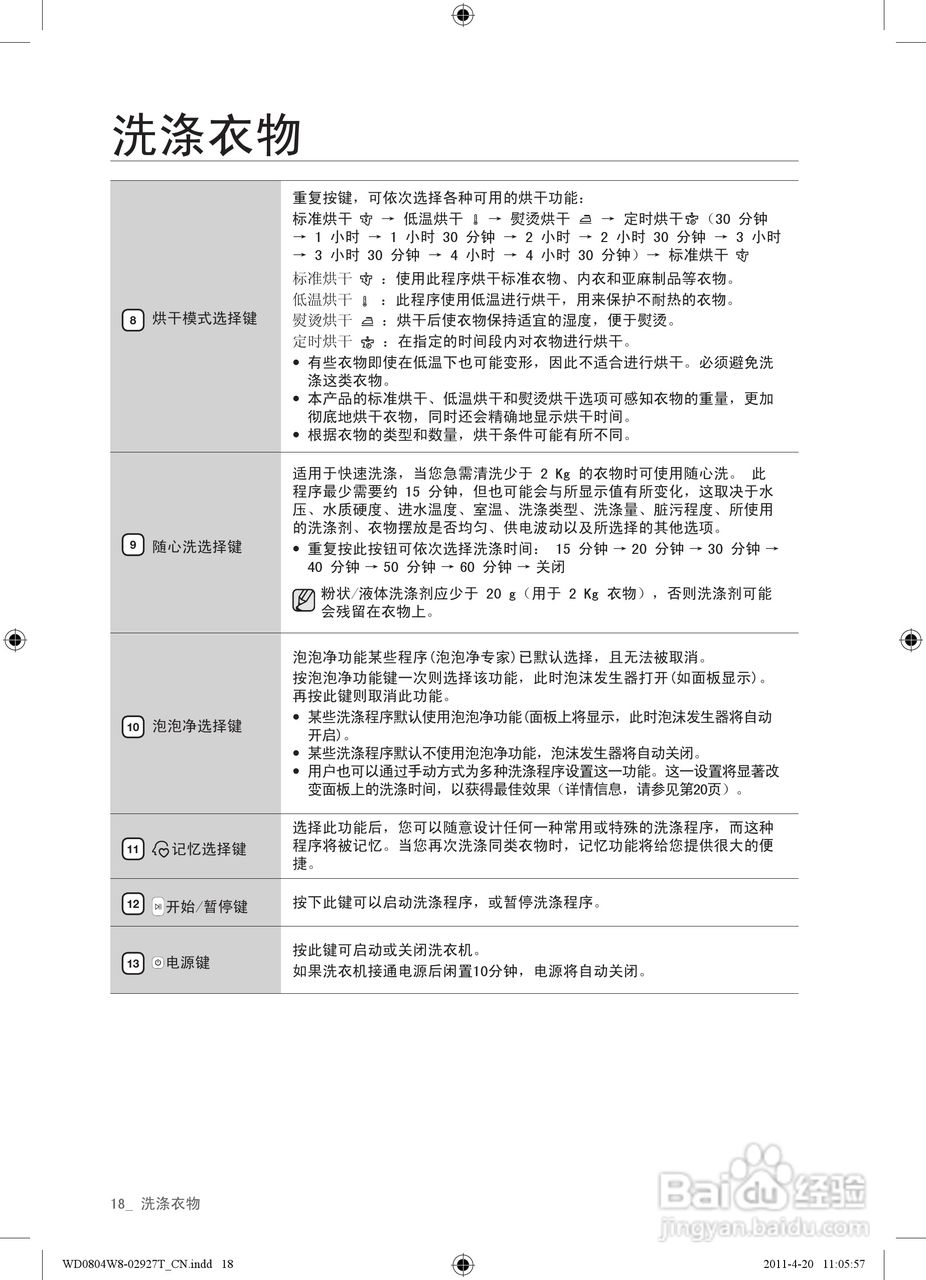 三星WD0804W8N洗衣机使用说明书:[2]