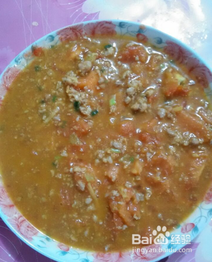 【家常菜】肉末西红柿炒豆腐的做法