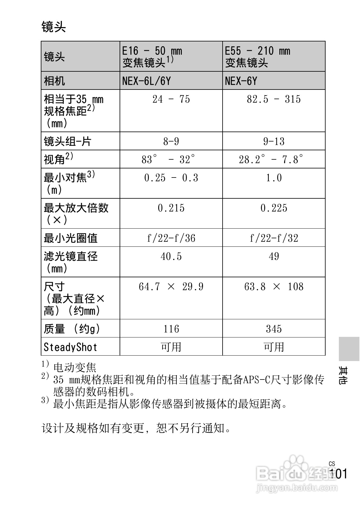 SONY索尼 NEX-6数码相机说明书:[11]